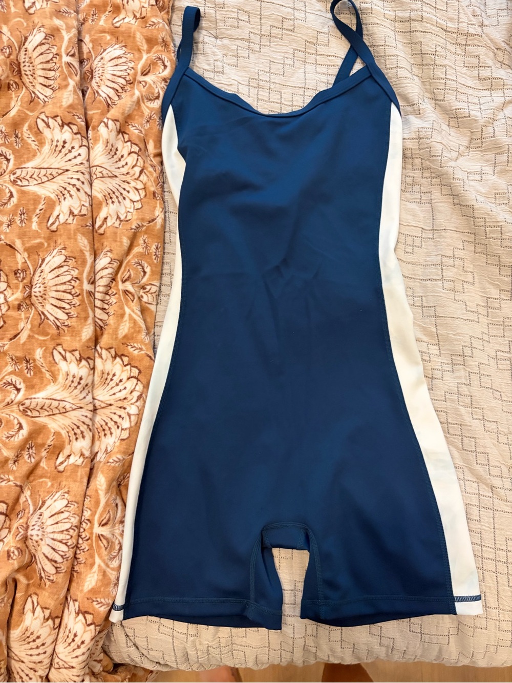Navy and White Athletic Jumpsuit Romper